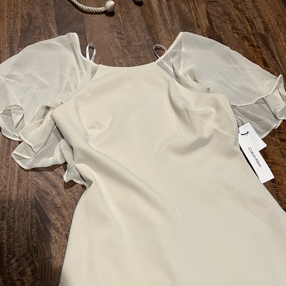 Rare Calvin Klein Beautiful Sheer Sleeves Dress - Picture 10 of 10